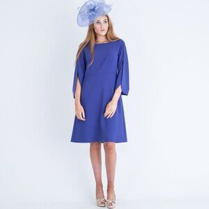 Luisa Cerano Split Sleeve Empire Seamed Dress Purple